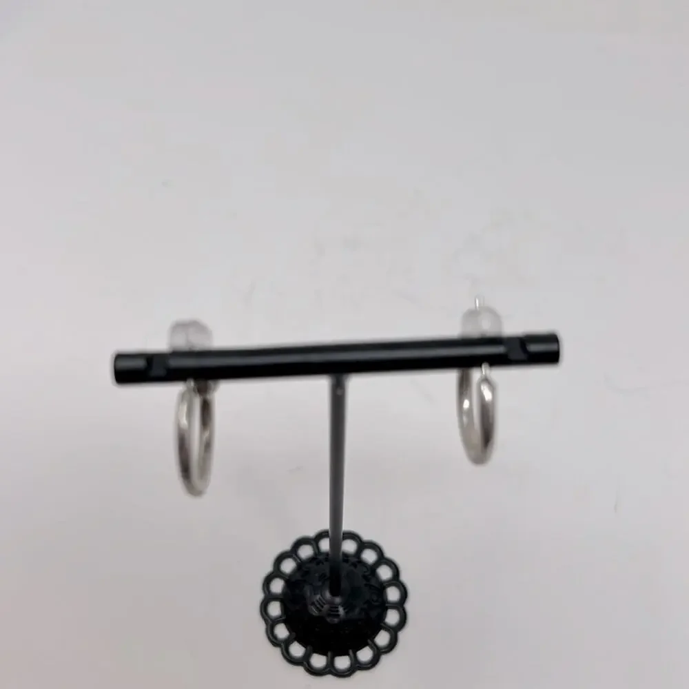 Open Hoop Silver Earrings Size 1/2 Inch